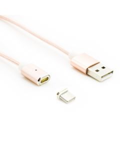 ROSE-USB-C-Magnet-Kabel-c-usb-ladekabel-magnet-daten-kabel-typ-stecker-magnetic-1m-sync-type-rosa-2x-silb-adapter-ladegerät-silber-3x-100cm