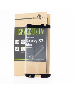 Panzerglas Schutzglas Samsung Galaxy S7 edge SCHWARZ Schutz für Cases geeignet